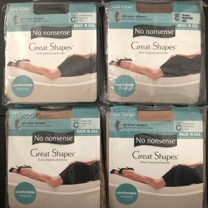 Lot of 4 No Nonsense Great Shapes Body-Shaping Pantyhose - NEW! Size C